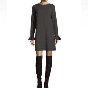 Retro Banana Republic Black Long Sleeve Button Back Dress with Pockets Size 2